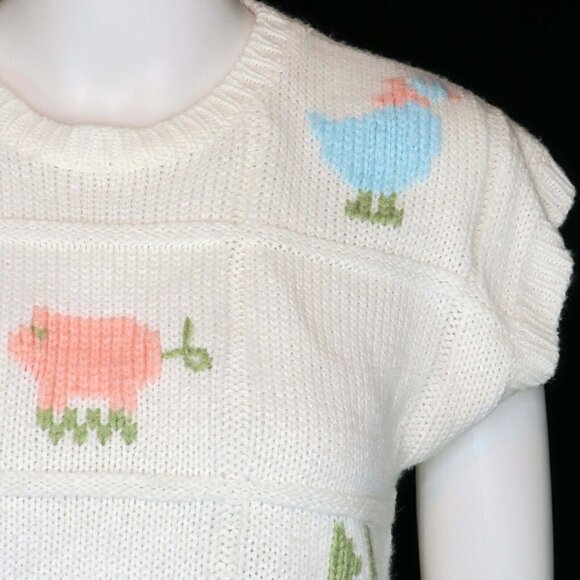 Vintage 80’s Suburban Petites Cottagecore Knit Sweater Fairy Kei Acrylic XS/SM - Picture 4 of 6